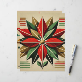 ミッドセンチュリーモダンポインセチア・スクラップブック紙