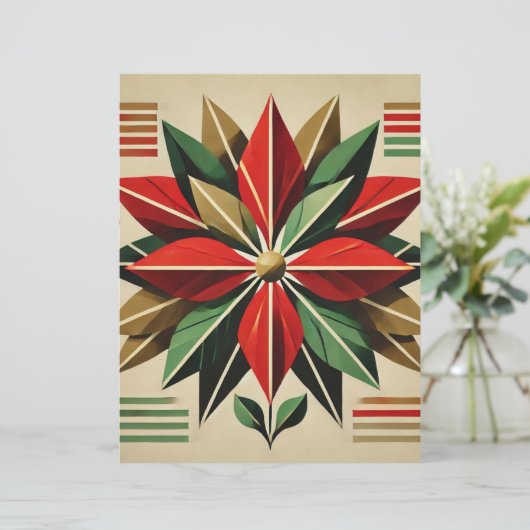 ミッドセンチュリーモダンポインセチア・スクラップブック紙 (スタンド正面)