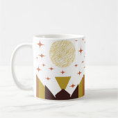 ミッドセンチュリーモダンマウンテンランドスケープ コーヒーマグカップ (左)