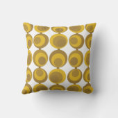 ミッドセンチュリーモダンマスタード金ゴールドレトロジオパターン クッション (裏面)