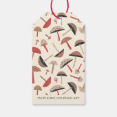 ミッドセンチュリーモダンマッシュルームレトロ自然アート ギフトタグ (裏面)