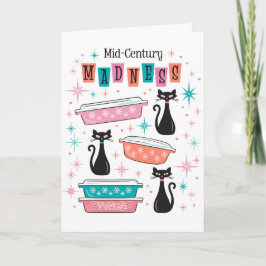 ミッドセンチュリーモダンマッドネスカードパイレックス猫キッチュ カード