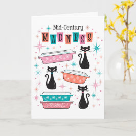 ミッドセンチュリーモダンマッドネスカードパイレックス猫キッチュ カード