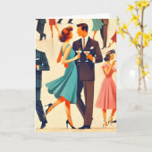 ミッドセンチュリーモダンマティーニスアットザクラブ カード (黄色い花)