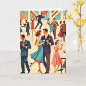 ミッドセンチュリーモダンマティーニスアットザクラブ カード (黄色い花)