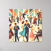 ミッドセンチュリーモダンマティーニスアットザクラブ キャンバスプリント (正面)