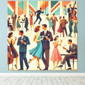 ミッドセンチュリーモダンマティーニスアットザクラブ キャンバスプリント (インサイチュ (ウッドフロア))