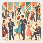 ミッドセンチュリーモダンマティーニスアットザクラブ スクエアシール (正面)