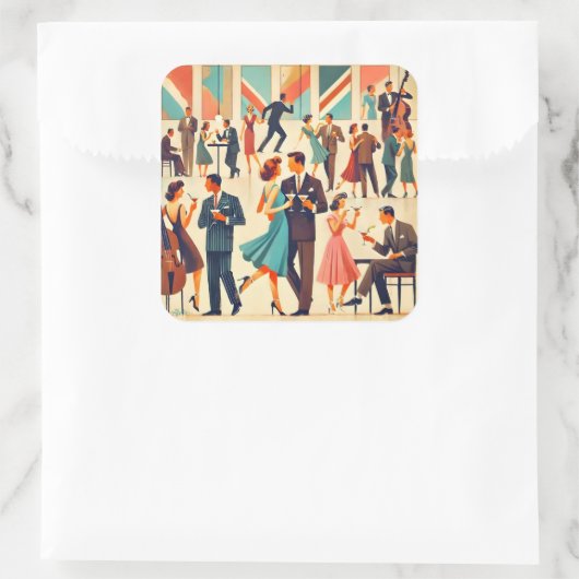 ミッドセンチュリーモダンマティーニスアットザクラブ スクエアシール (バッグ)