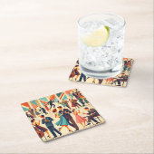 ミッドセンチュリーモダンマティーニスアットザクラブ スクエアペーパーコースター (インサイチュ)