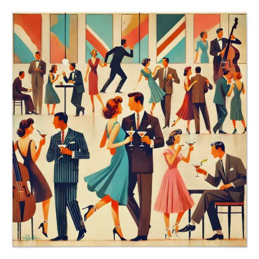 ミッドセンチュリーモダンマティーニスアットザクラブ ポスター (正面)