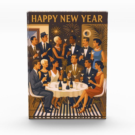 ミッドセンチュリーモダンマティーニ知識人新年 フォトブロック (正面)