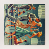 ミッドセンチュリーモダンマルティニダンスカクテルパーティー ジグソーパズル (横)