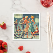 ミッドセンチュリーモダンマルティニダンスカクテルパーティー スタンダードカクテルナプキン (インサイチュ)