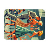 ミッドセンチュリーモダンマルティニダンスカクテルパーティー マグネット (横)