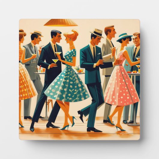 ミッドセンチュリーモダンマルティーニ踊りカクテルパーティー フォトプラーク (正面)