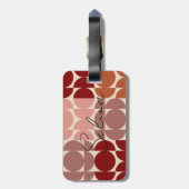 ミッドセンチュリーモダンマルーンの円と半円 ラゲッジタグ (裏面縦)