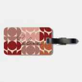 ミッドセンチュリーモダンマルーンの円と半円 ラゲッジタグ (裏面横)