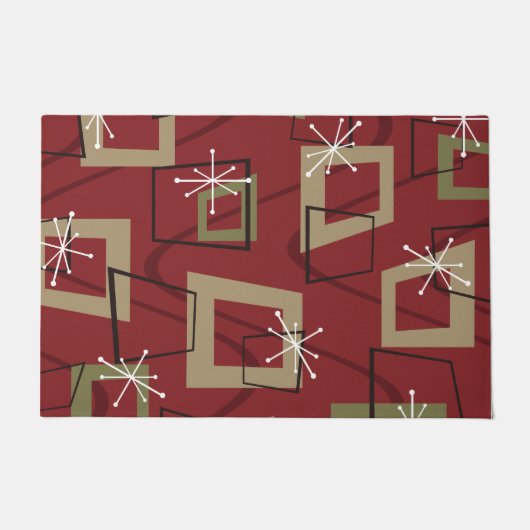 ミッドセンチュリーモダンマルーン ドアマット (正面)