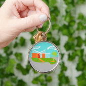 ミッドセンチュリーモダンマンガハウスキーチェーン キーホルダー (手)