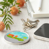 ミッドセンチュリーモダンマンガハウスキーチェーン キーホルダー (側面)