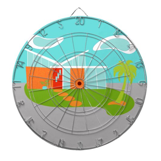 ミッドセンチュリーモダンマンガハウスダーツボード ダーツボード (正面)