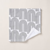 ミッドセンチュリーモダンミニマリストのアーチライン(黒) バスタオルセット (ウォッシュタオル)