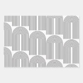 ミッドセンチュリーモダンミニマリストのアーチライン（黒） ラッピングペーパーシート (正面2)