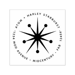 ミッドセンチュリーモダンミニマル原子スターバストスター セルフインキングスタンプ