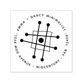 ミッドセンチュリーモダンミニマル原子正方形の原子 セルフインキングスタンプ (デザイン)