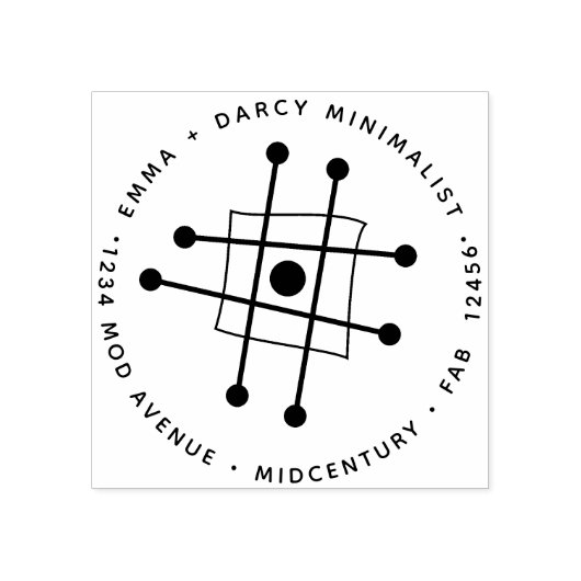 ミッドセンチュリーモダンミニマル原子立方体MCM ラバースタンプ (インプリント)