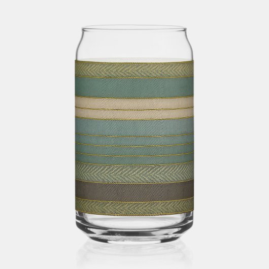 ミッドセンチュリーモダンミュートストライププリント ガラス缶 (正面)