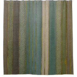 ミッドセンチュリーモダンミュートストライププリント シャワーカーテン
