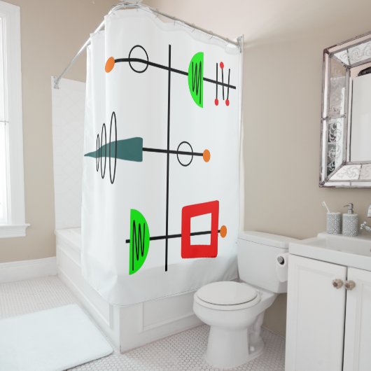 ミッドセンチュリーモダンモバイル シャワーカーテン (インサイチュ)