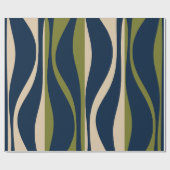 ミッドセンチュリーモダンラウンジストライプのレトロオギー ラッピングペーパー (フラット)