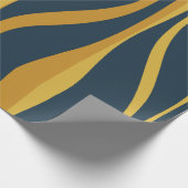 ミッドセンチュリーモダンラウンジネイビーマスタードパターン ラッピングペーパー (角)