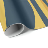 ミッドセンチュリーモダンラウンジネイビーマスタードパターン ラッピングペーパー (ロールコーナー)