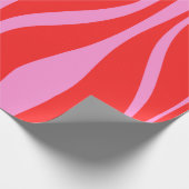 ミッドセンチュリーモダンラウンジ名門私立校風のピンクと赤 ラッピングペーパー (角)