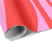 ミッドセンチュリーモダンラウンジ名門私立校風のピンクと赤 ラッピングペーパー (ロールコーナー)