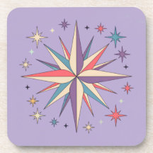 ミッドセンチュリーモダンラベンダーコースターセット