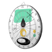 ミッドセンチュリーモダンランプデザインブルー金ゴールド ダーツボード (正面右)