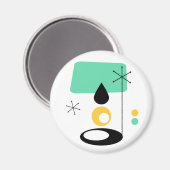 ミッドセンチュリーモダンランプデザインブルー金ゴールド マグネット (正面/裏面)