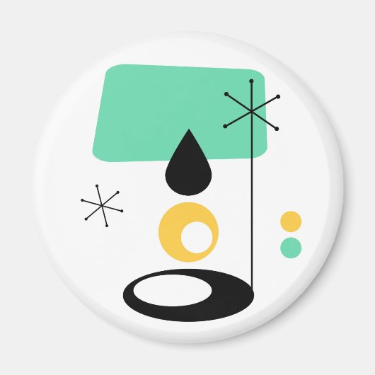 ミッドセンチュリーモダンランプデザインブルー金ゴールド マグネット (正面)