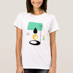 ミッドセンチュリーモダンランプデザイン青+金 Tシャツ