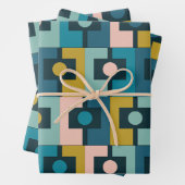ミッドセンチュリーモダンリカンジェル幾何学模様 ラッピングペーパーシート (インサイチュ)