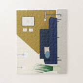 ミッドセンチュリーモダンリビングルーム ジグソーパズル (縦)