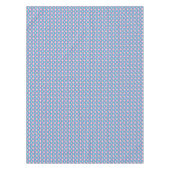 ミッドセンチュリーモダンリボン，ターコイズとピンク テーブルクロス (正面)