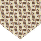 ミッドセンチュリーモダンリボン，トープと茶色 テーブルクロス (アングル)