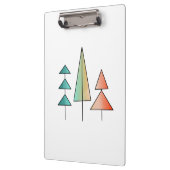 ミッドセンチュリーモダンレインボーツリーズ赤面ティール（緑がかった色）シンプル クリップボード (左)