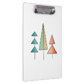 ミッドセンチュリーモダンレインボーツリーズ赤面ティール（緑がかった色）シンプル クリップボード (右)